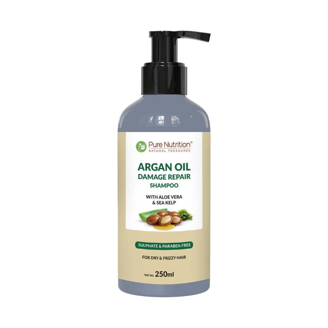 Pure Nutrition Argan Oil Damage Repair Shampoo with Aloe Vera & Sea Kelp – 250ml