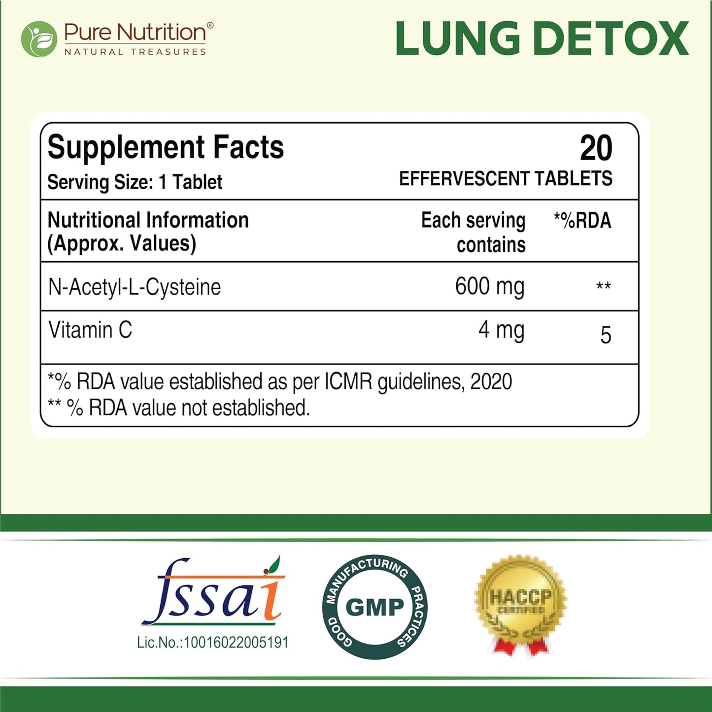 Lung Detox Effervescent Tablets - 20 | Supports Respiratory Health, Cleansing, and Overall Wellness