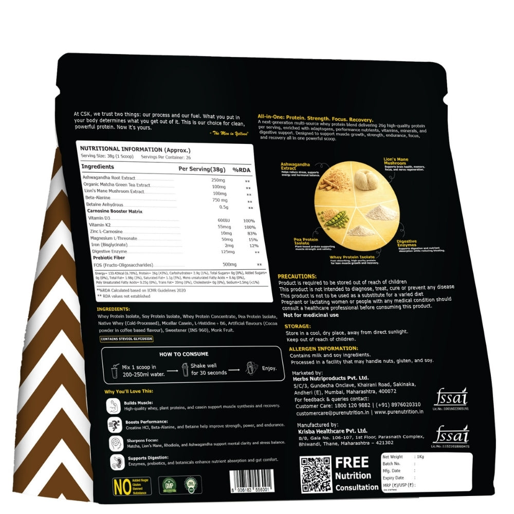 NXTShift All-in-One Whey Protein Blend 26g Protein | 1kg | Complete Formula