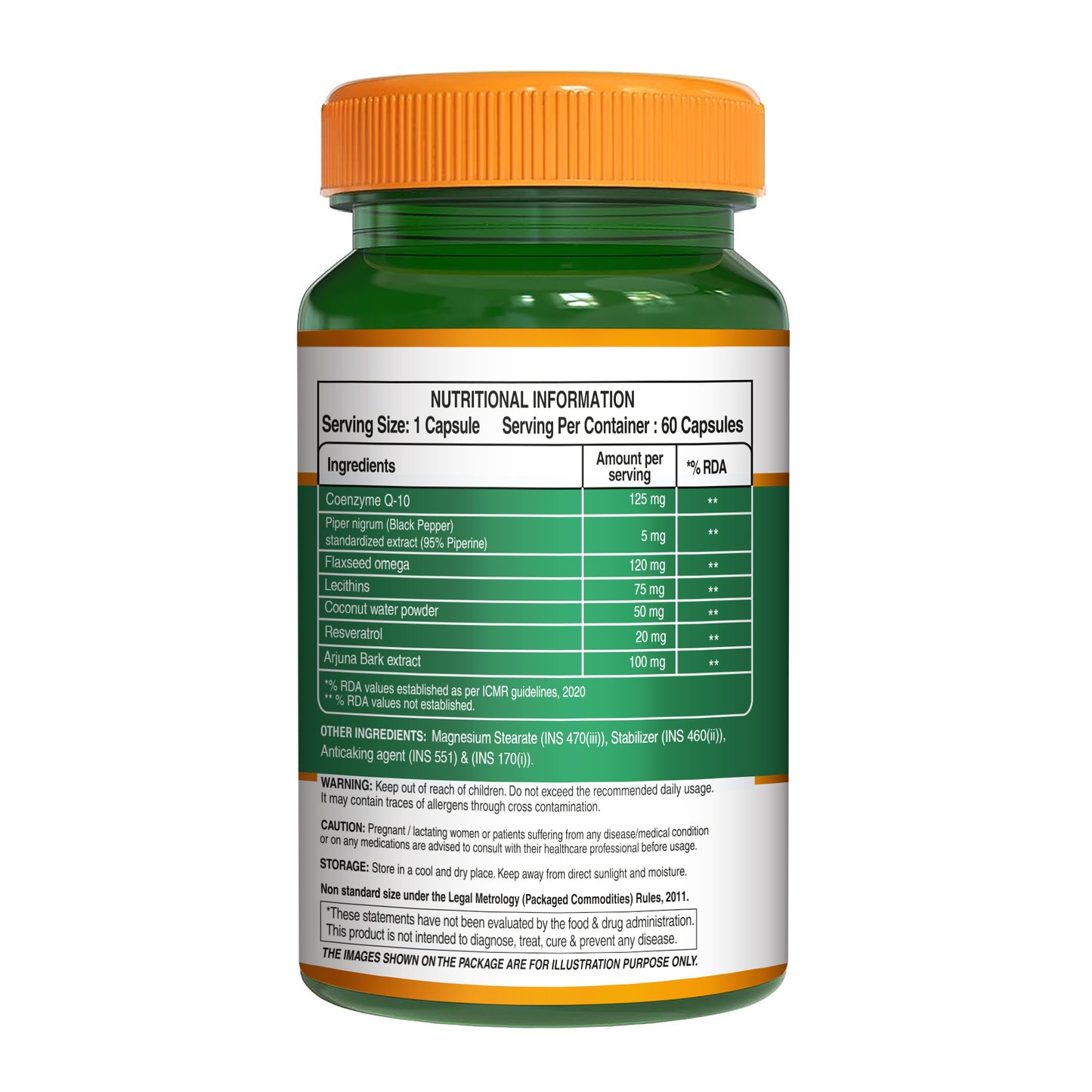 Pure Nutrition CoQ10 125 mg with Piperine – Plant-Based Supplement – 60 Veg Capsules