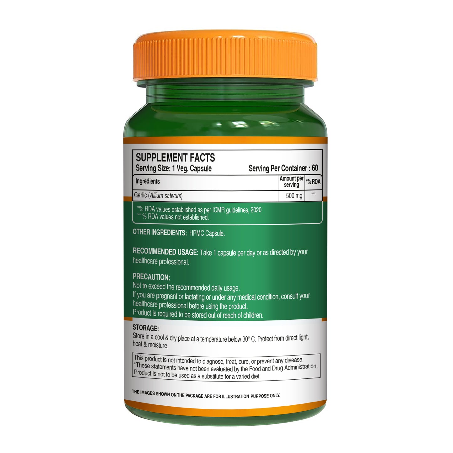 Garlic Extract Capsules – 60 Count