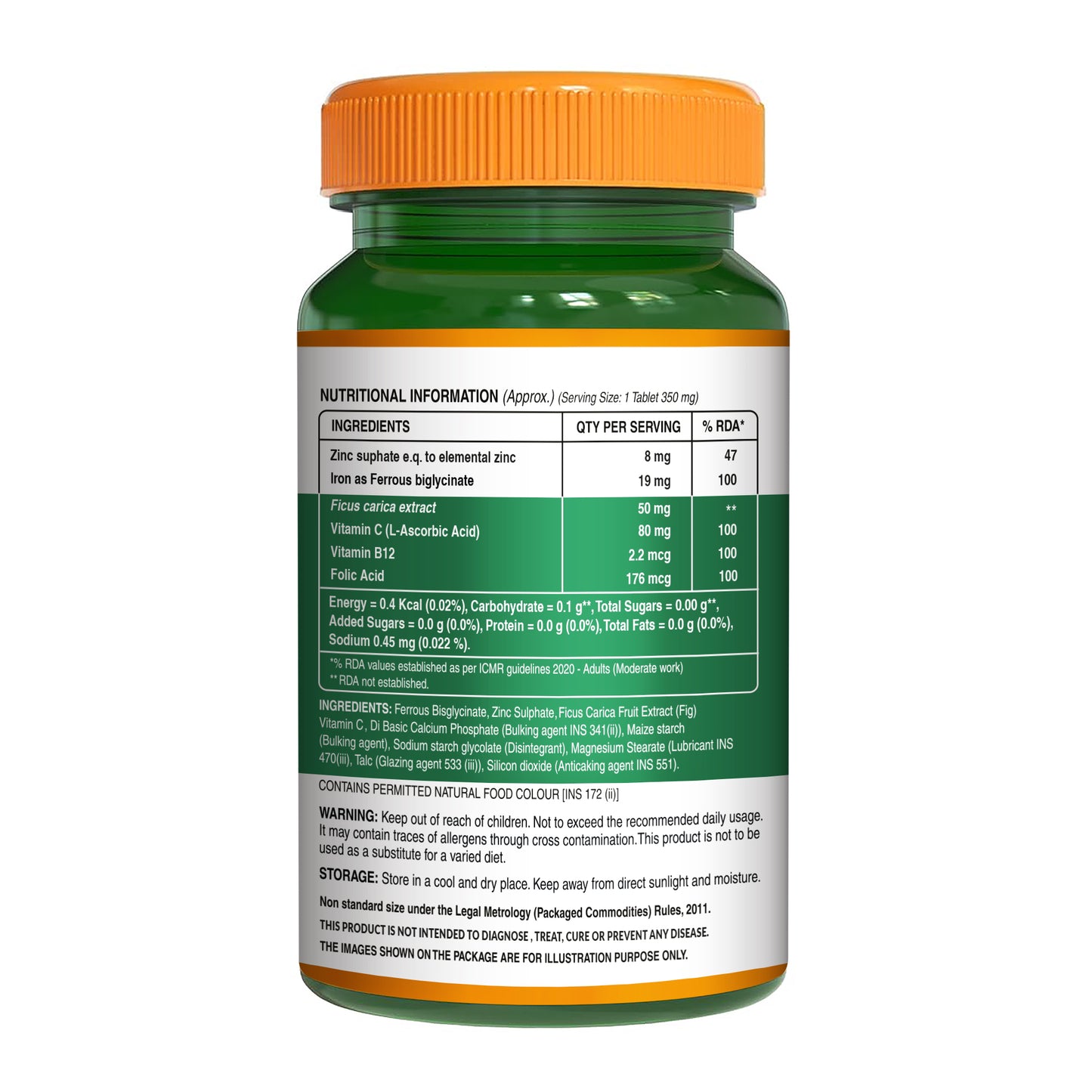 Iron with Folic Acid - 120 Tablets | Supports Haemoglobin Production and Helps Maintain Healthy Iron Levels