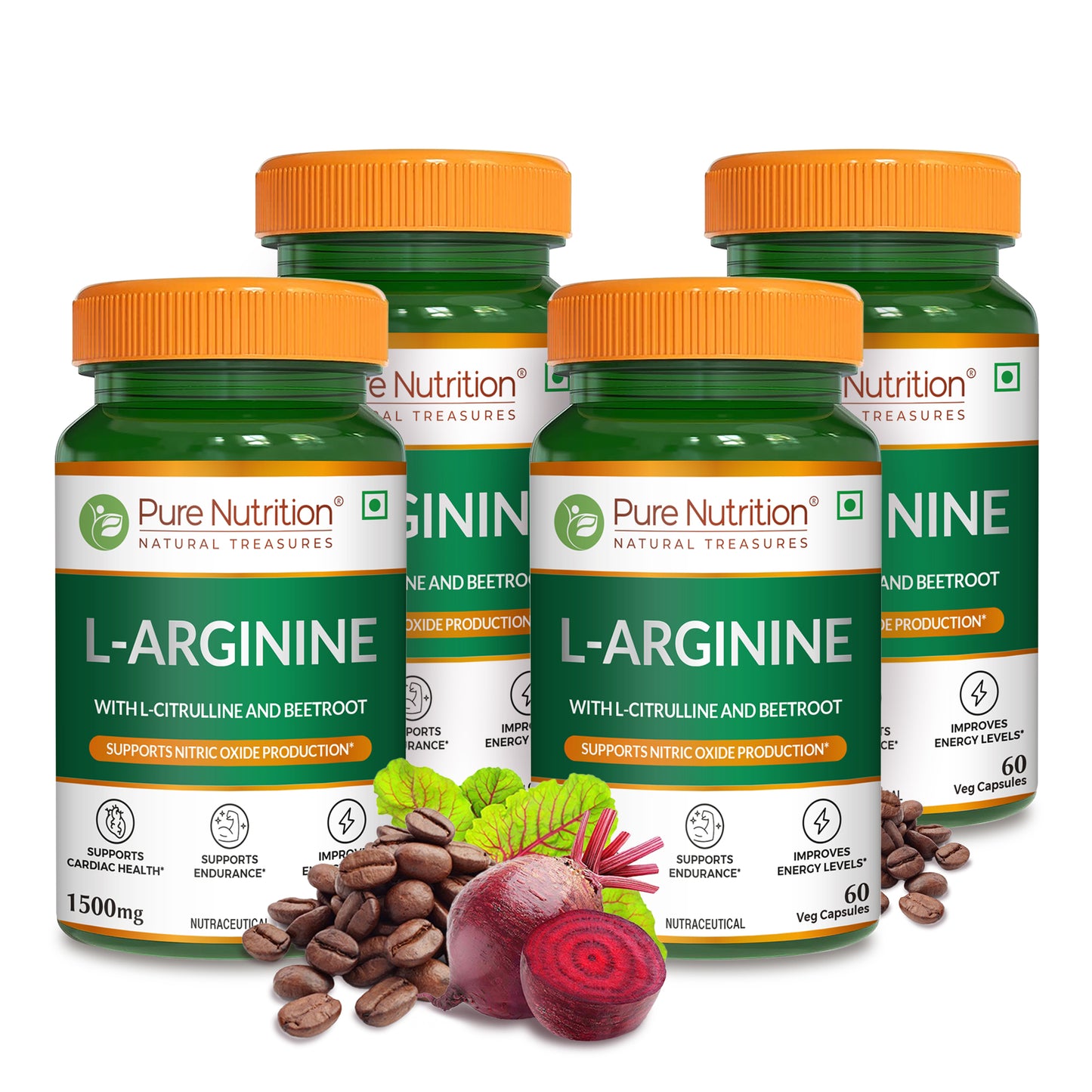 L-Arginine Supplement 1500mg - 60 Capsules