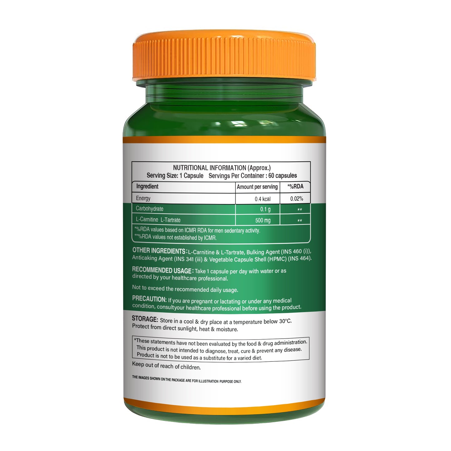 L-Carnitine L-Tartrate 500mg Veg Capsules