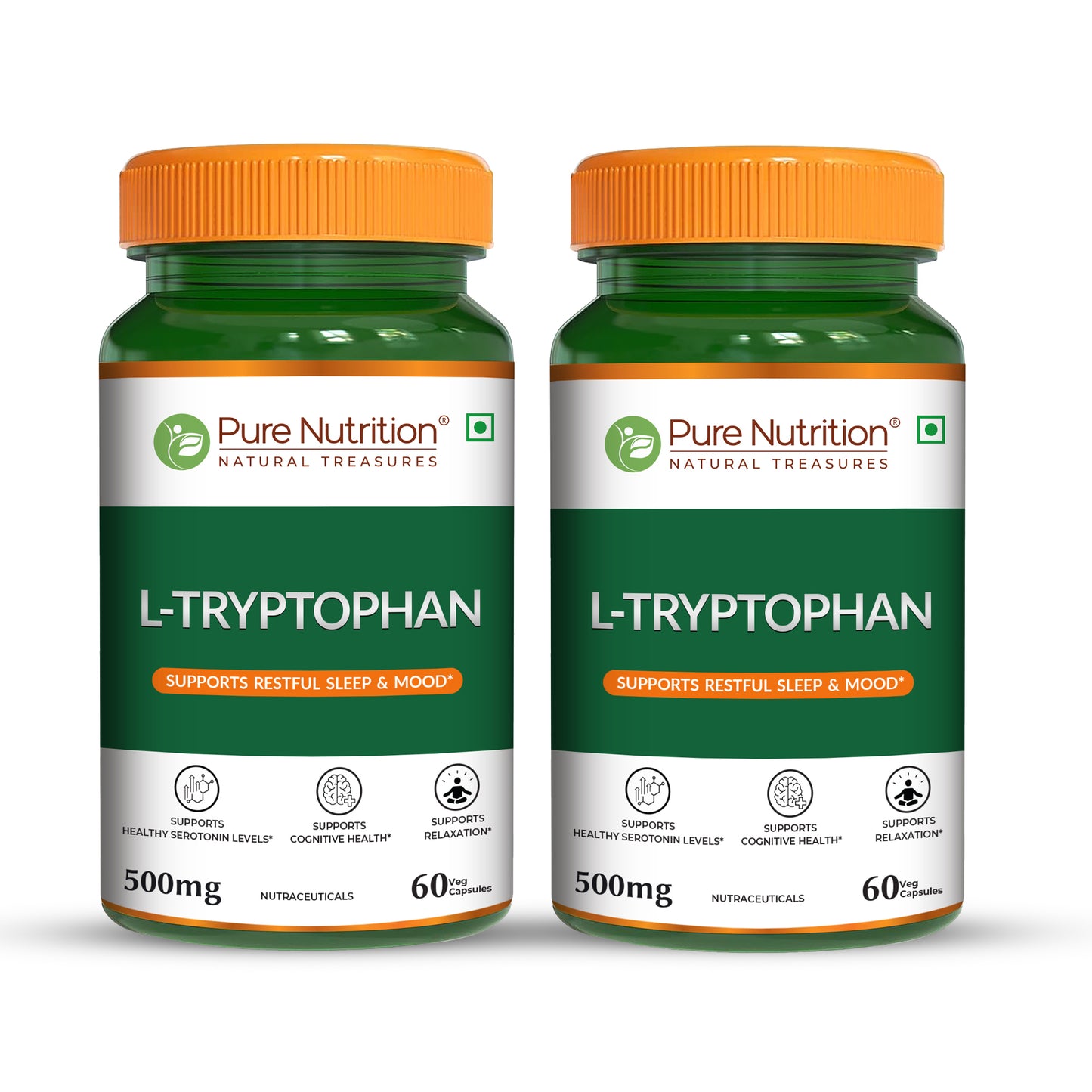L-Tryptophan 500mg Veg Capsules Mood Balance, Sleep & Wellness