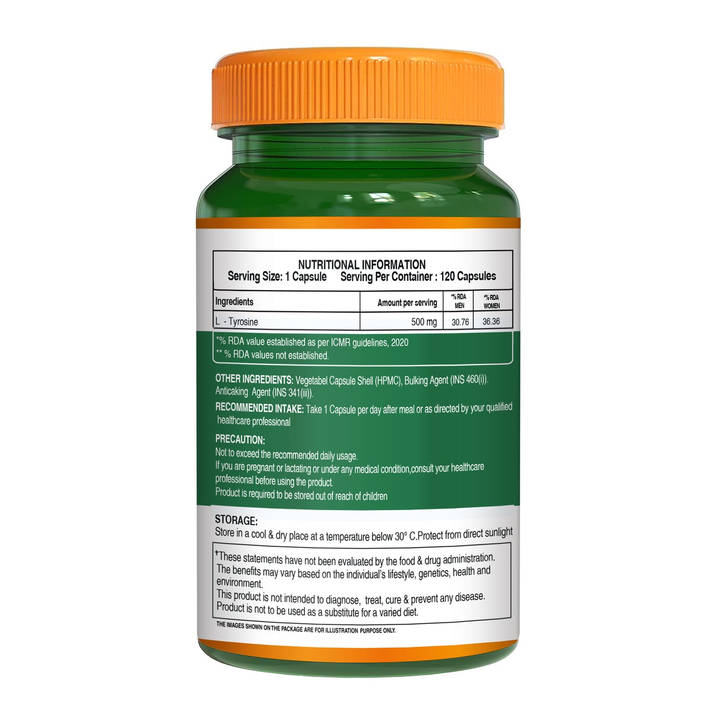 Pure Nutrition L-Tyrosine 500 mg Veg Capsules