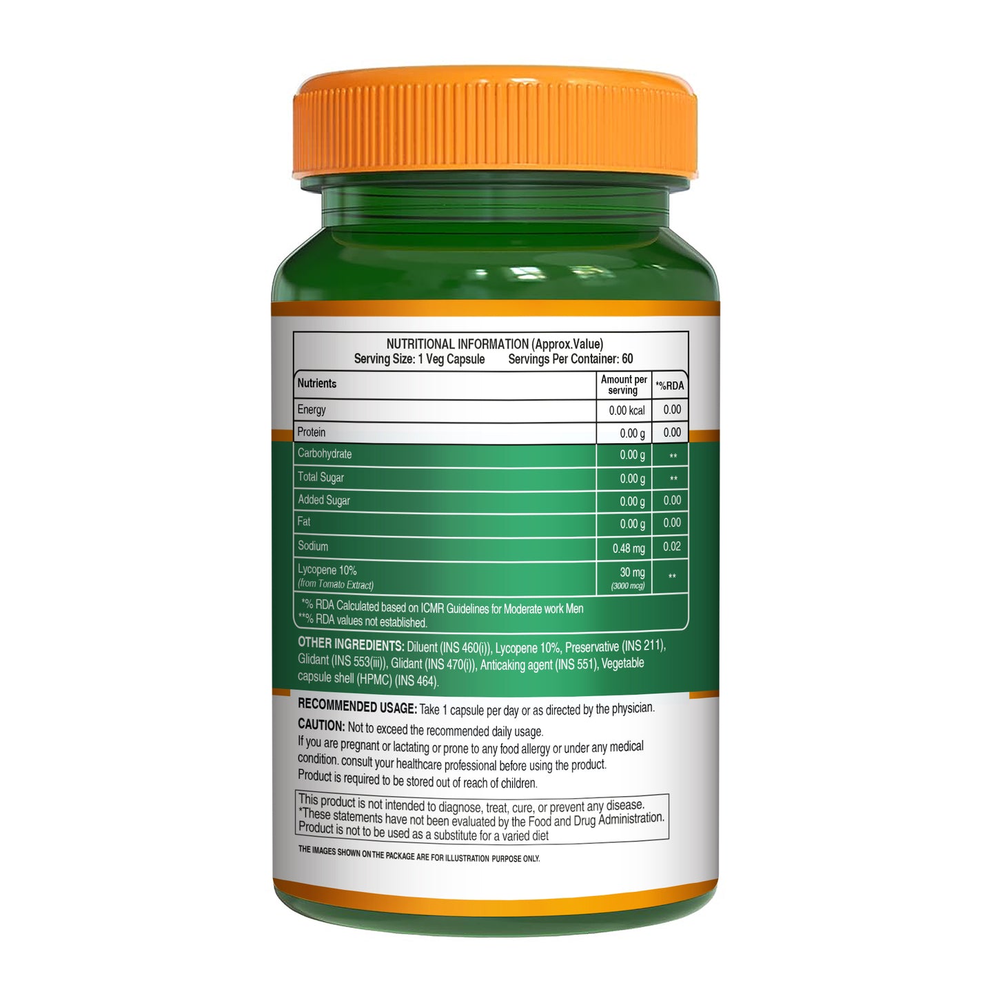 Pure Nutrition Lycopene Extract | 3000 mcg | 60 Veg Capsules