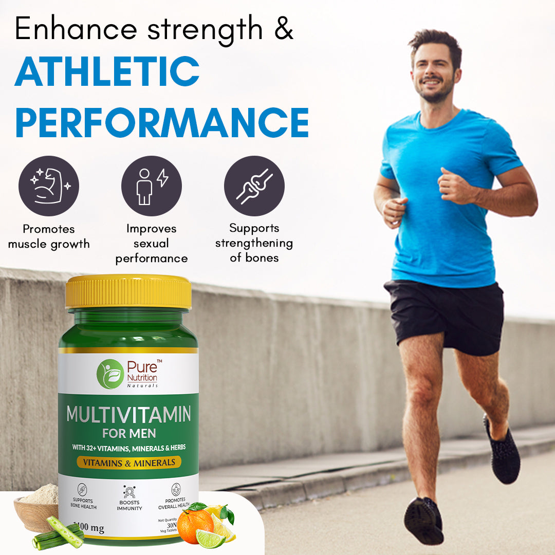 Multivitamin for Men | Promotes Holistic Daily Wellness with 32+ Vitamins, Minerals & Herbs - 60 Veg Tablets
