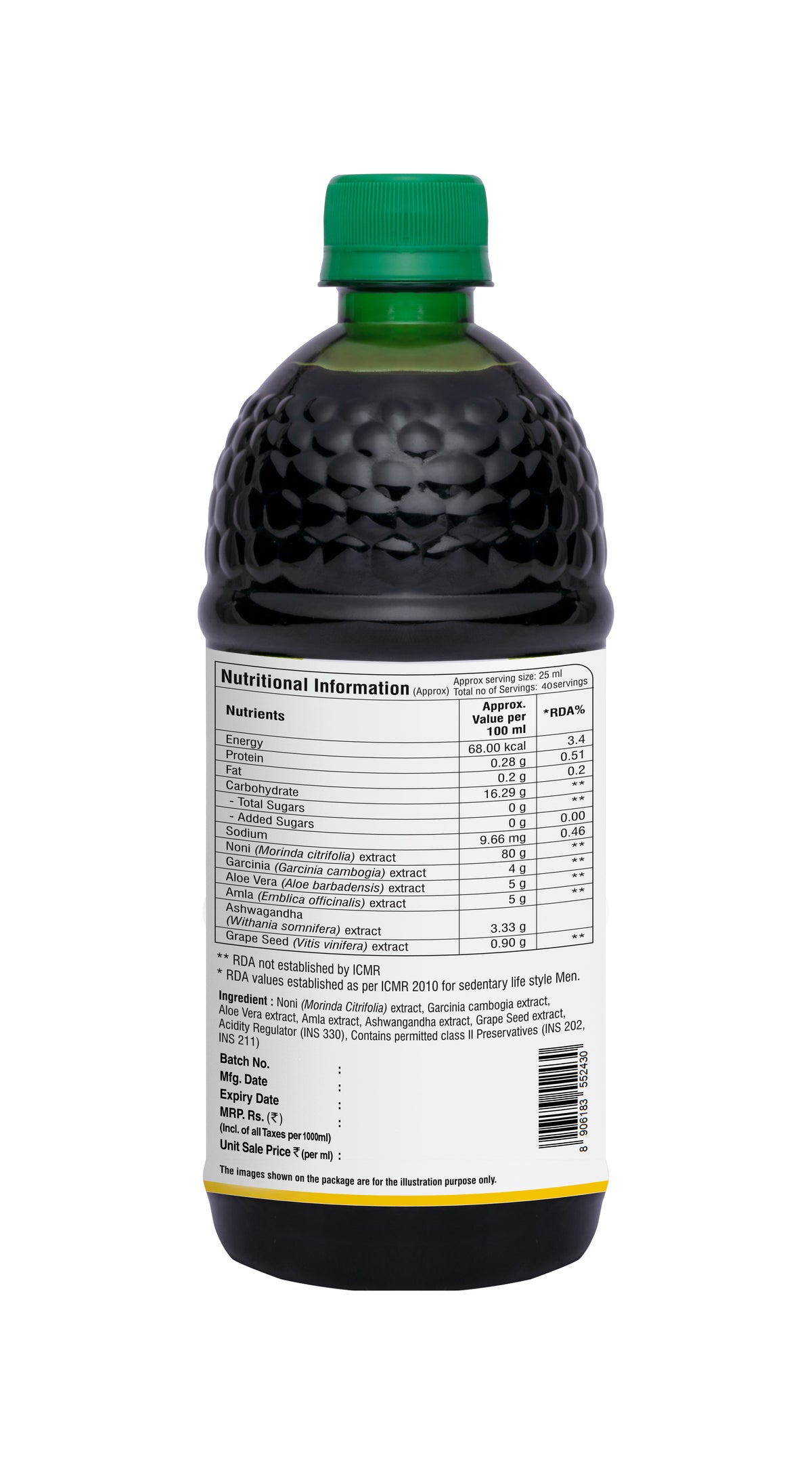 Noni Gold Juice Herbal Blend with Garcinia, Aloe Vera & Wellness Herbs | 1000ml