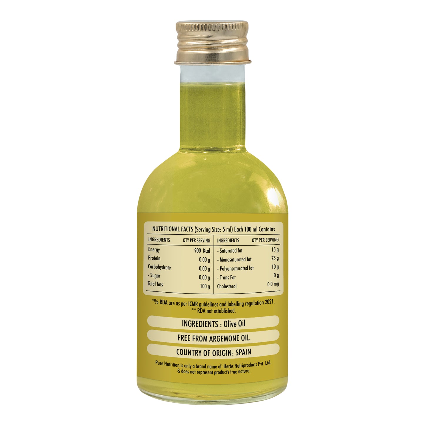 Pure Nutrition Extra Light Olive Oil, 250ml