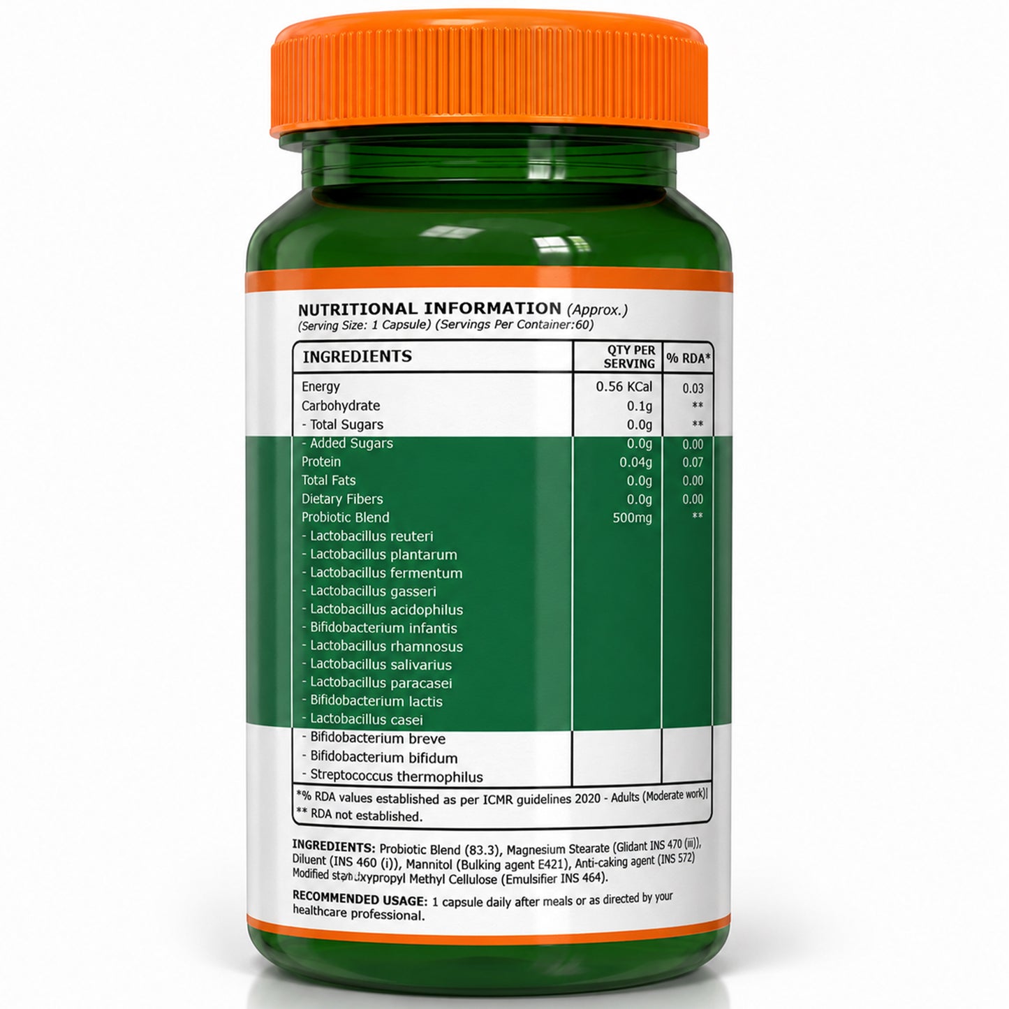 Progut 50 Billion CFU | Advanced Probiotic for Gut & Immune Health| 60 veg Capsules