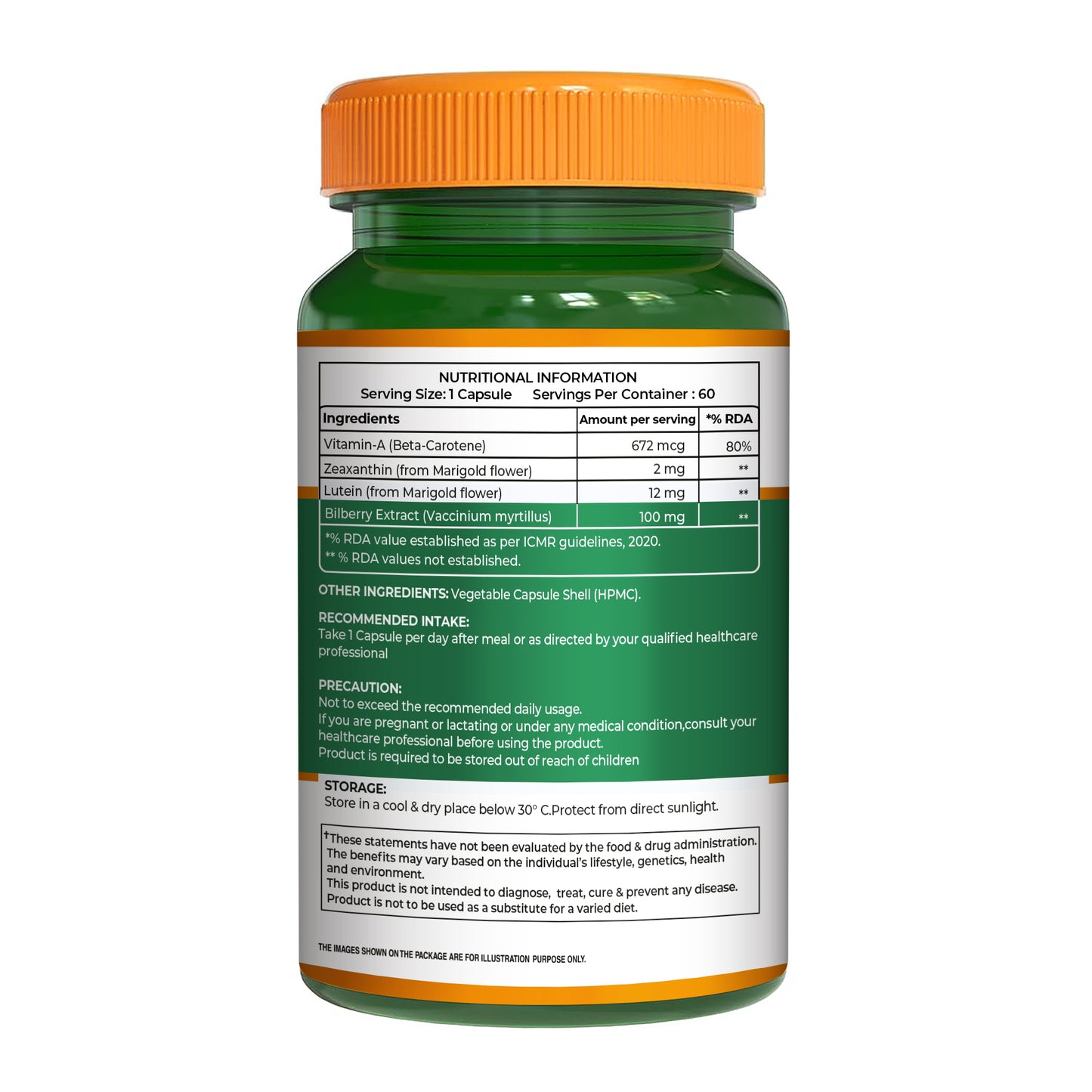 Eye Care+ – Lutein, Zeaxanthin, Vitamin A & Bilberry