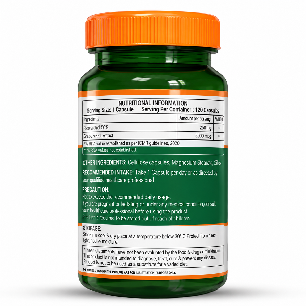 Resveratrol with Grape Seed Extract | Antioxidant Support 255mg
