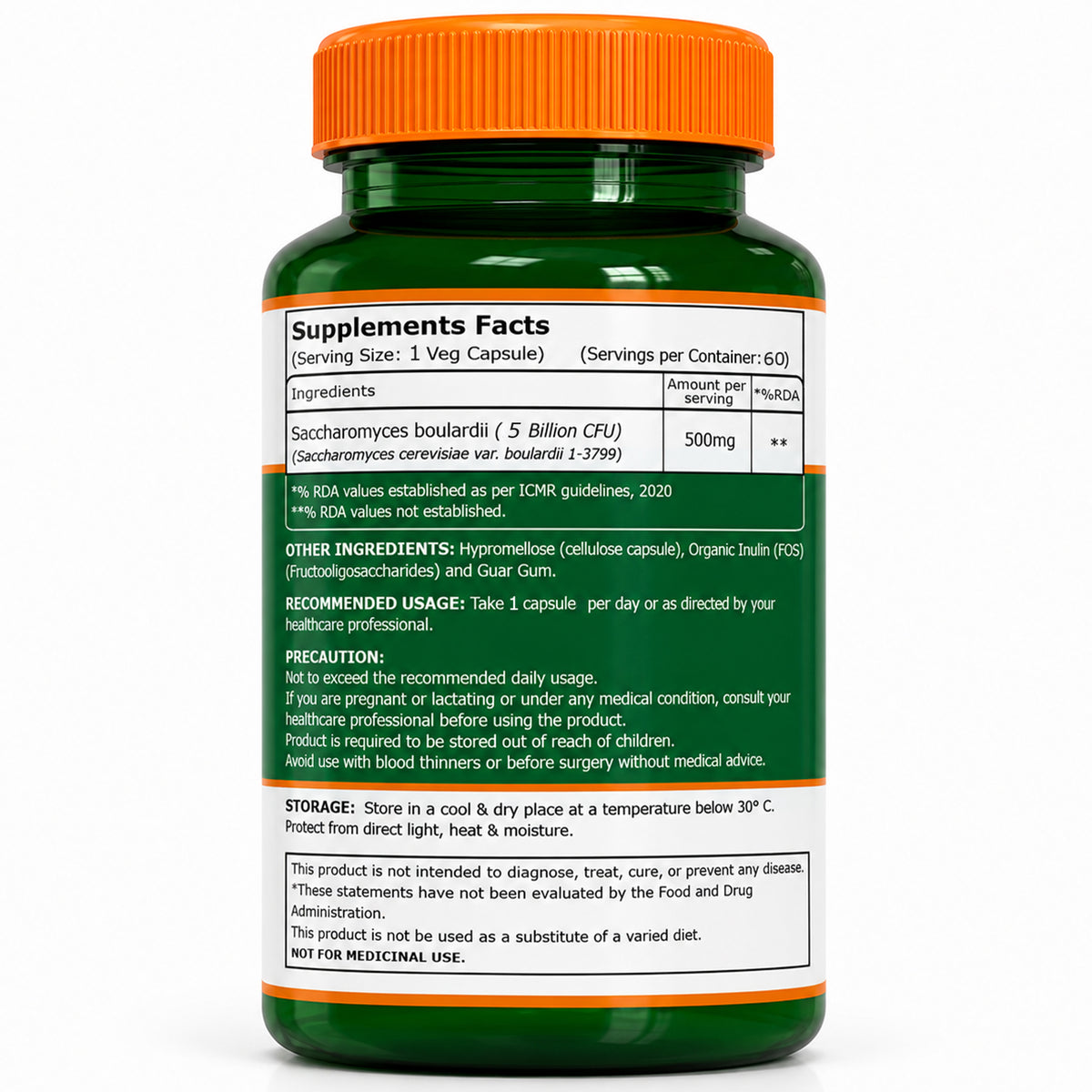 Saccharomyces Boulardii 5 Billion CFU | 60 Veg Capsules