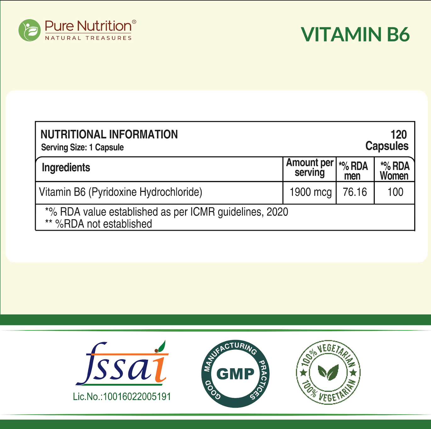 Pure Nutrition Vitamin B6