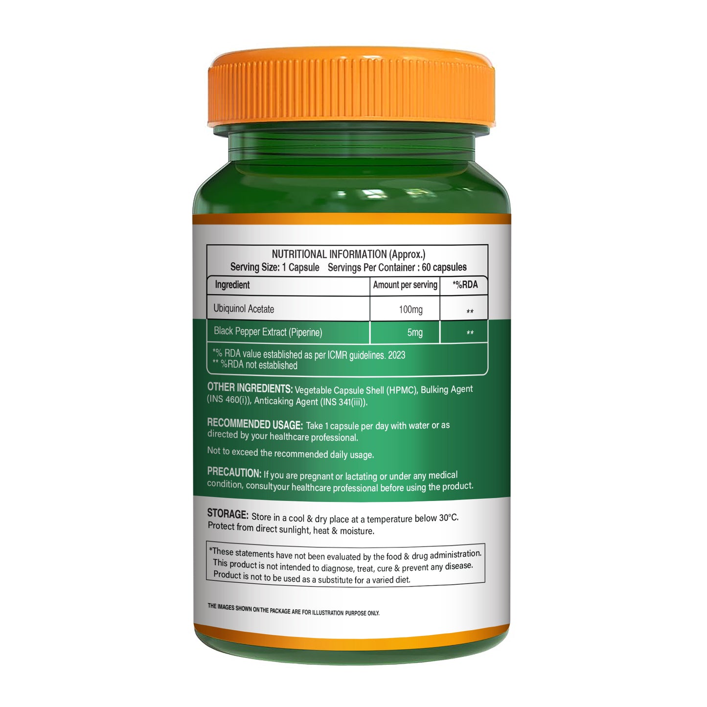 Ubiquinol 105mg with Piperine Veg Capsules
