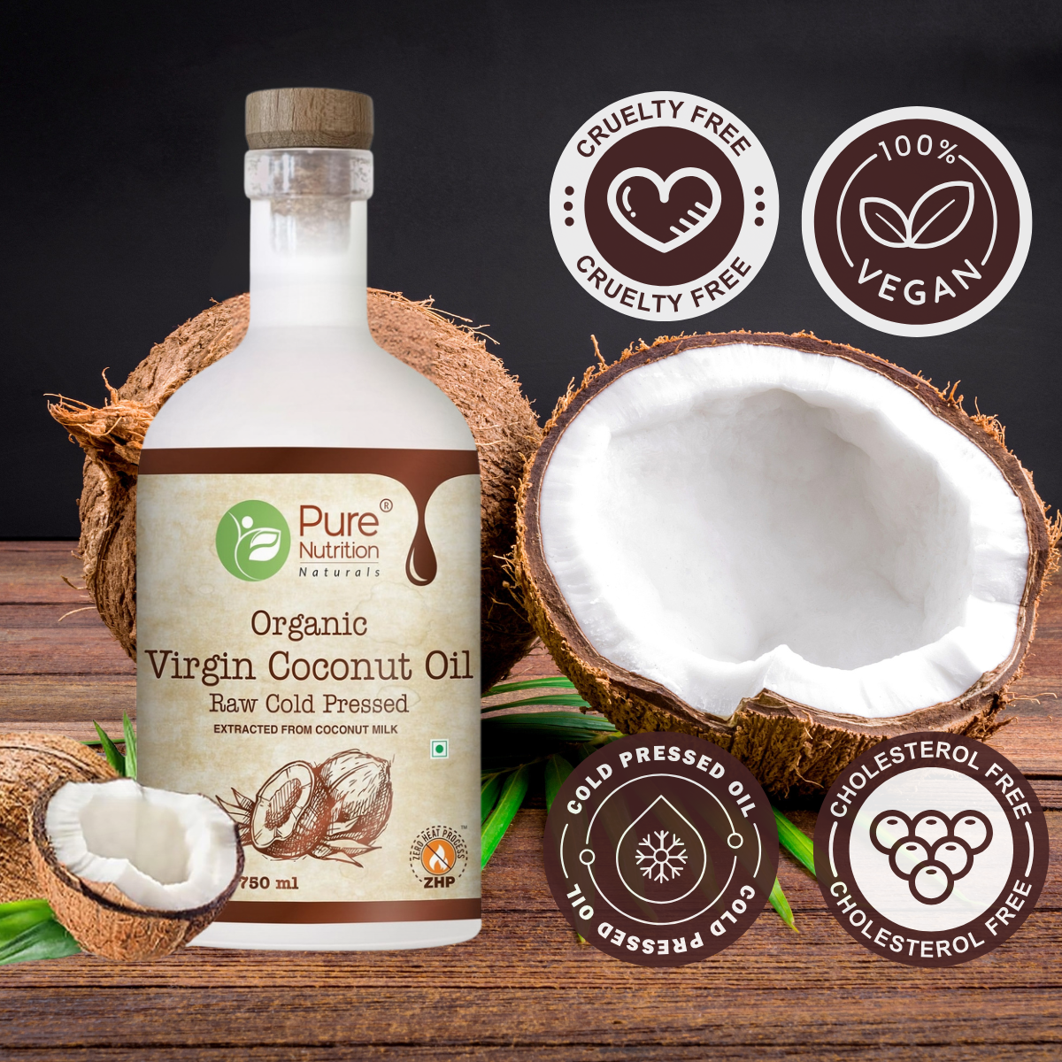 Organic Virgin Coconut Oil – Cold-Pressed, Pure & Unrefined, Nutrient-Rich 750ml