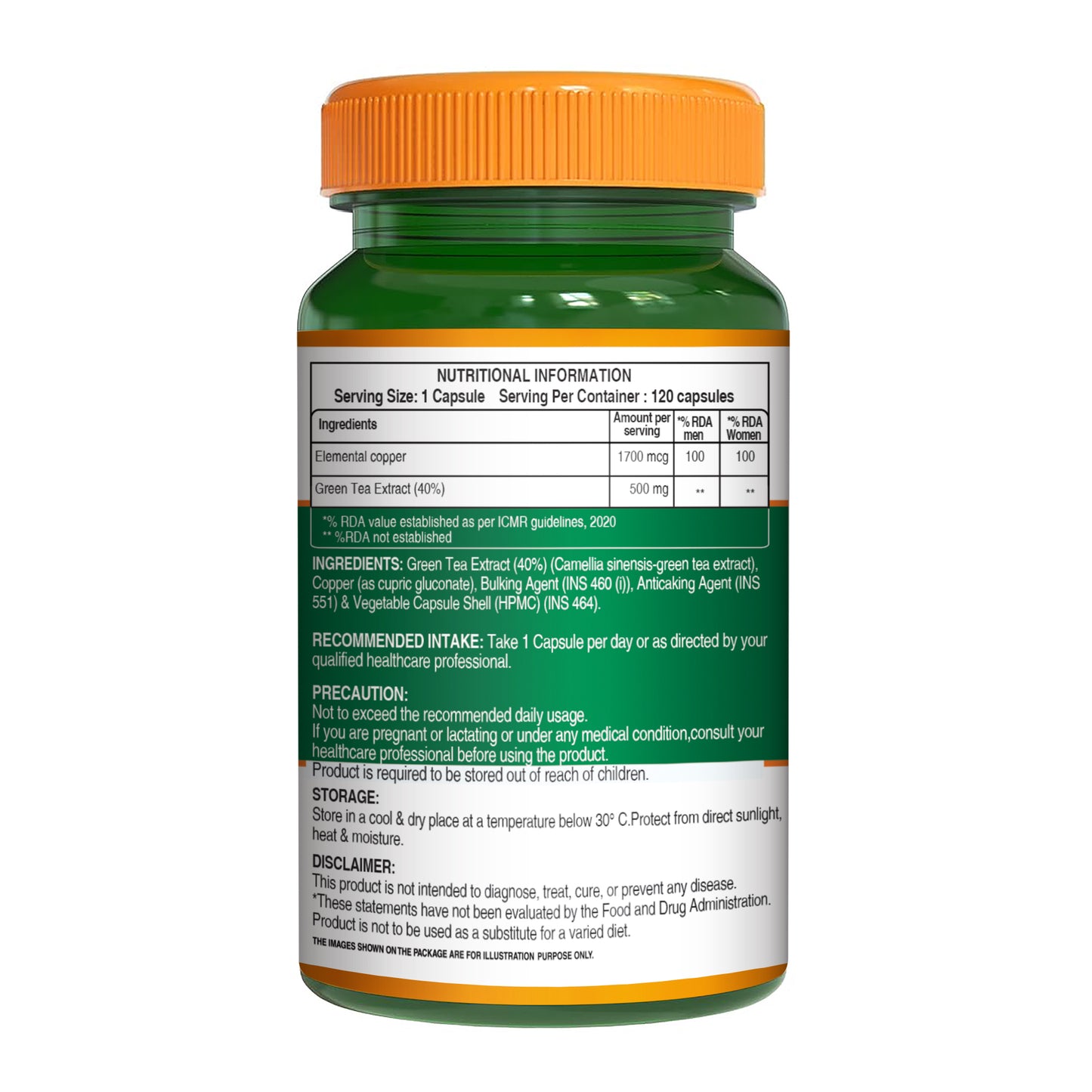 Pure Nutrition Copper Gluconate – 120 Veg Capsules