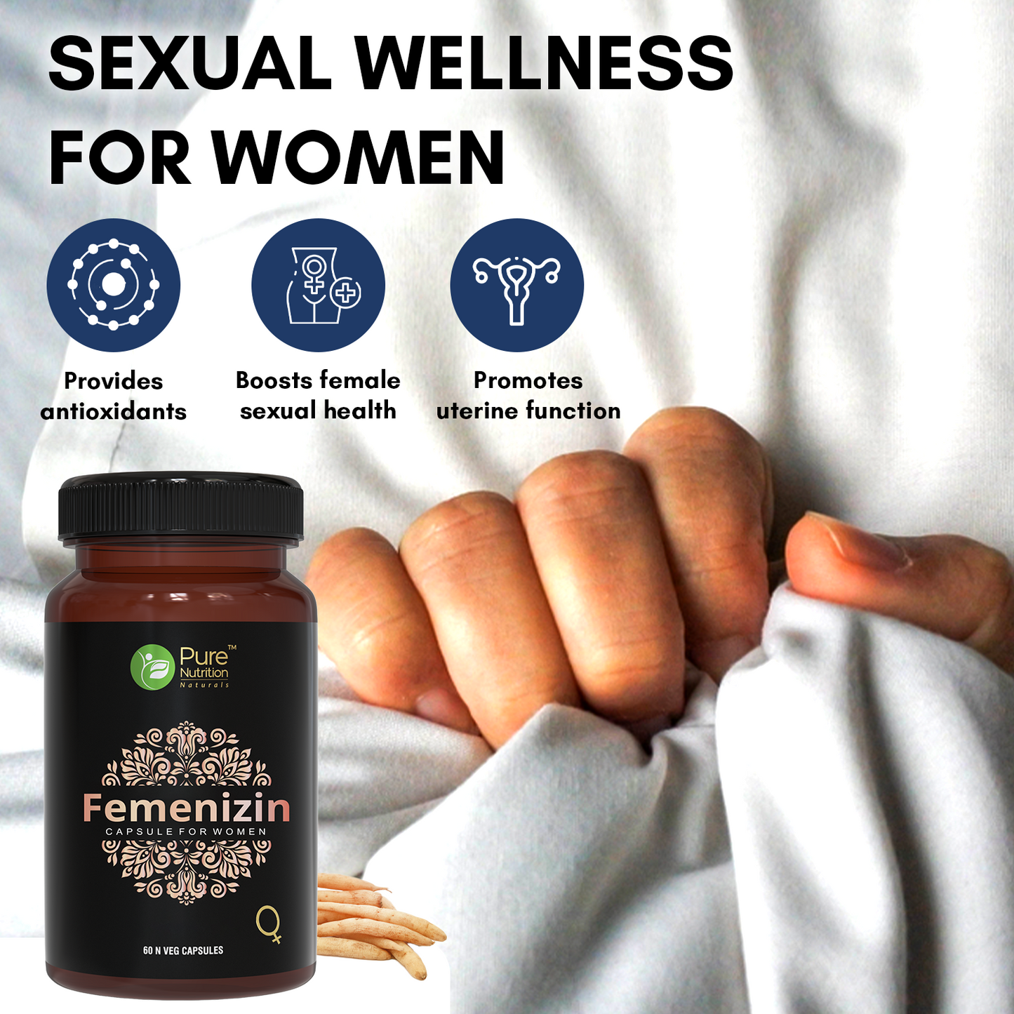 Femenizin - Premium Daily Vitality & Wellness Supplement for Women - 60 Veg Caps