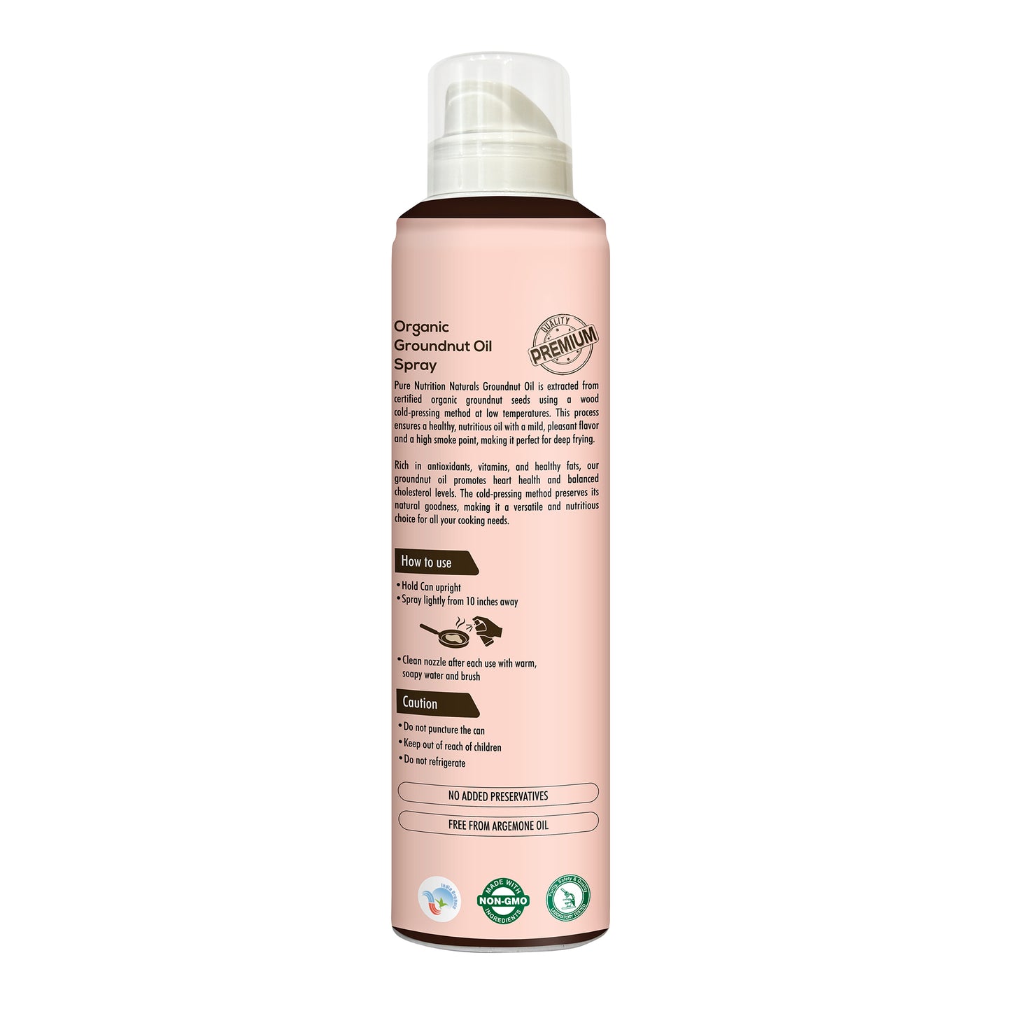 Organic Groundnut Oil Spray 200ml | Cold-Pressed & Pure for Cooking