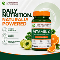 Vitamin C with Amla & Orange Peel 1250mg Immunity & Skin Health | 60 Tabs