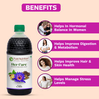 Her Care Women's Wellness Juice Shatavari, Ashoka & Blue Lotus Herbal Blend