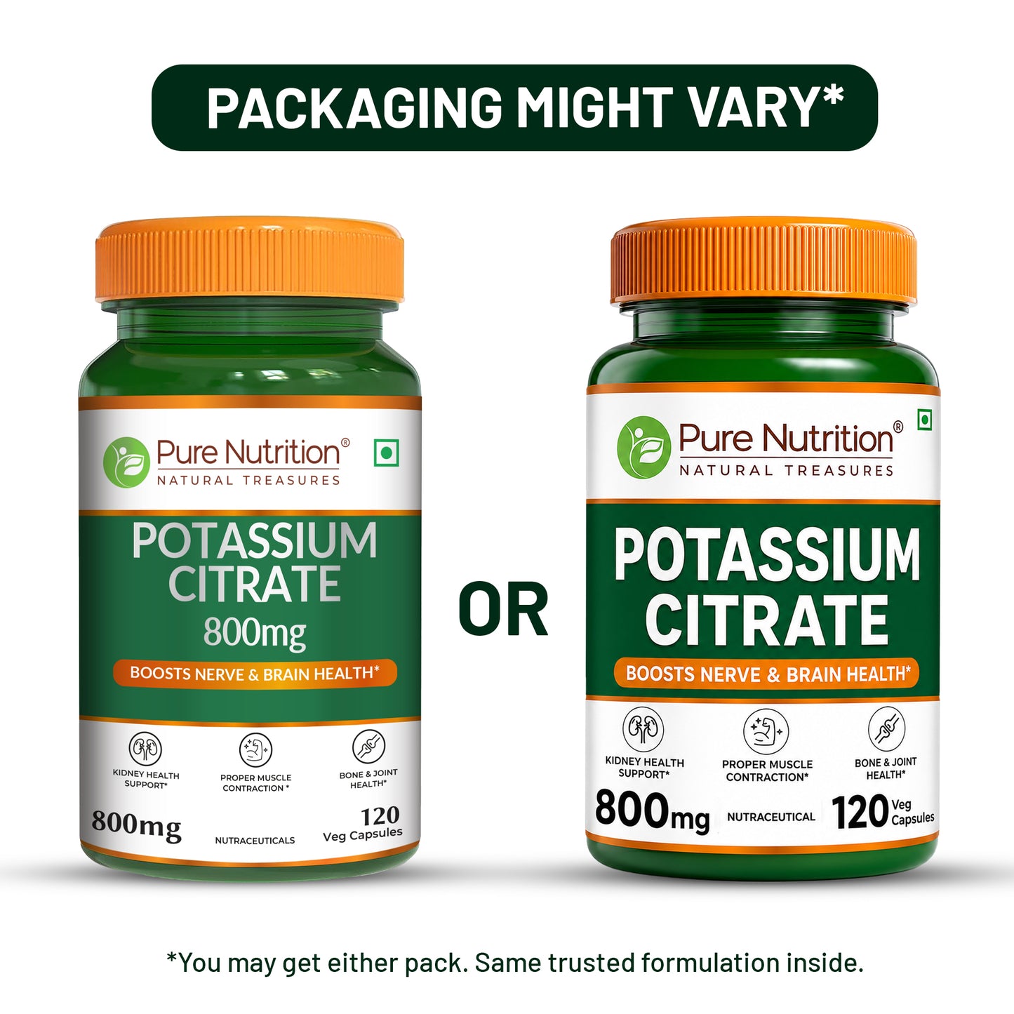 Potassium Citrate 800mg Nerve, Kidney & Bone Health | 120 Veg Capsules
