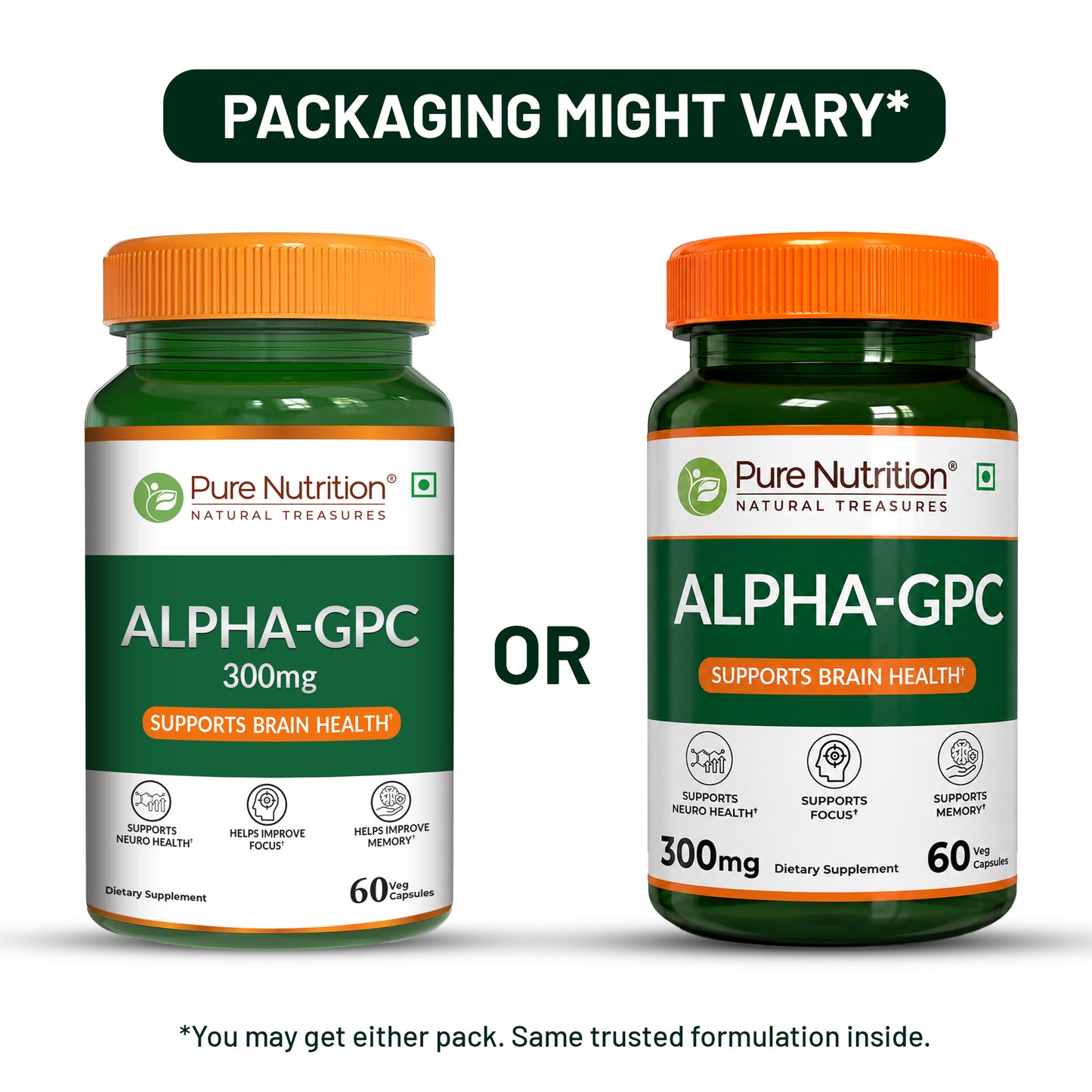 Alpha-GPC 300mg Capsules Brain Function, Focus & Mental Clarity | 60 Tablets