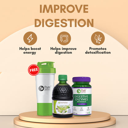 Digestive Enzymes 60 Tabs + Noni Gold Juice 400ml