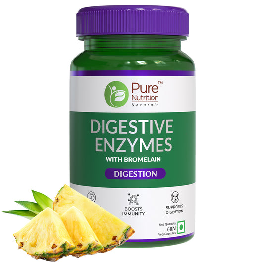 Digestive Enzymes with Bromelain for Gut Health & Metabolism - 60 Veg Capsules