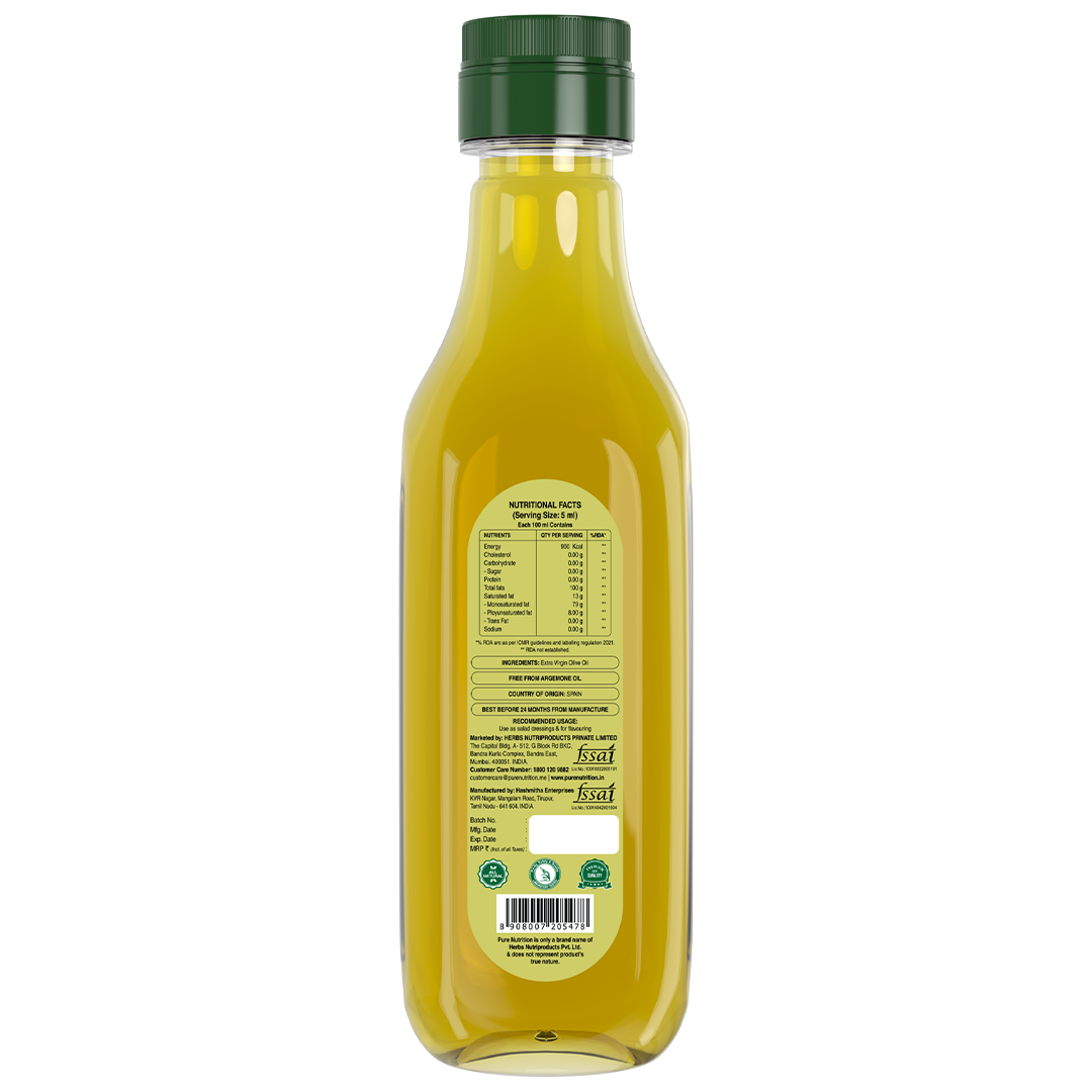Virgin Olive Oil | Raw Cold Pressed | Ideal for Dressing or Stir-Fry | 500ml Pet Bottle