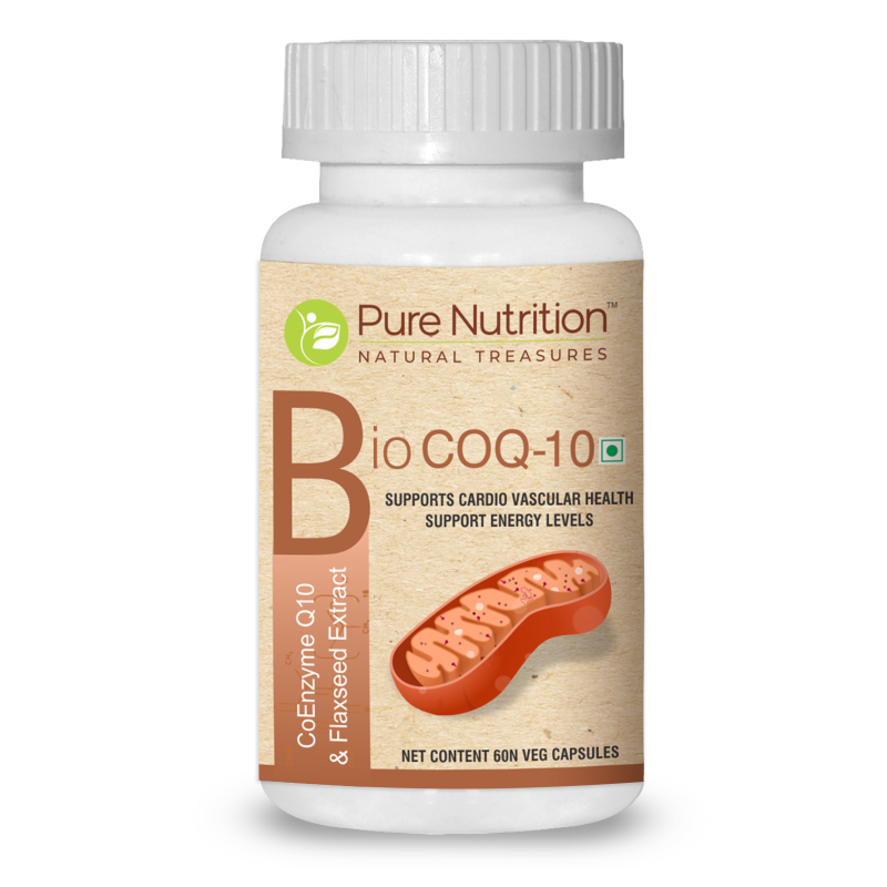 Bio CoQ10 - CoEnzyme Q10 & Flax Seed Extract | Supports Heart Health & Energy Levels - 60 Veg Capsules