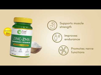 Zinc-ZMA with Magnesium & Vitamin B6 | Boosts Immunity & Supports Bone Health - 60 Tabs