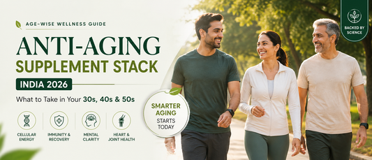 Indian adults in different age groups representing an anti aging supplements lifestyle approach.
