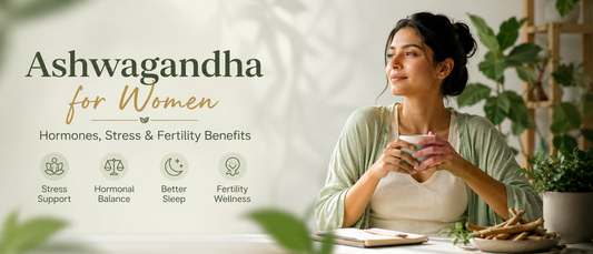 Indian woman enjoying a calm wellness routine illustrating ashwagandha for women and stress support.