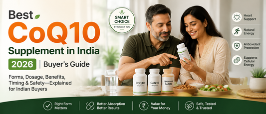 Best CoQ10 supplement India 2026 guide with Indian adult comparing CoQ10 supplement options