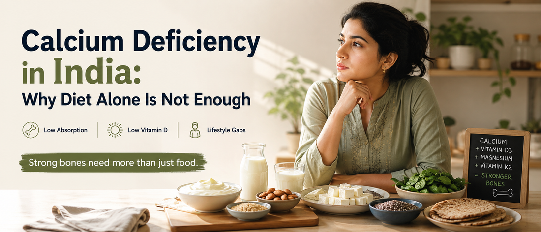 Indian woman learning about calcium deficiency and bone health despite eating a healthy diet at home