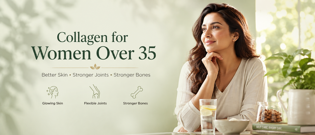 Collagen for women over 35 supporting healthy skin, joints and active ageing in India.