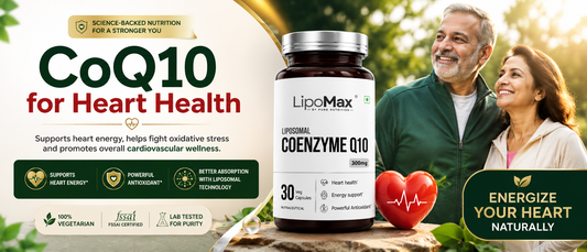 CoQ10 for heart health supplement with healthy middle-aged Indian couple walking outdoors