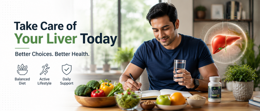 Indian adult learning about fatty liver disease while following a healthy diet and lifestyle plan to support liver health naturally