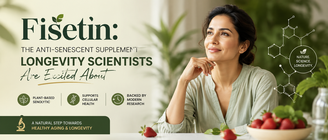 Healthy Indian adult representing fisetin supplement benefits for healthy aging and longevity.