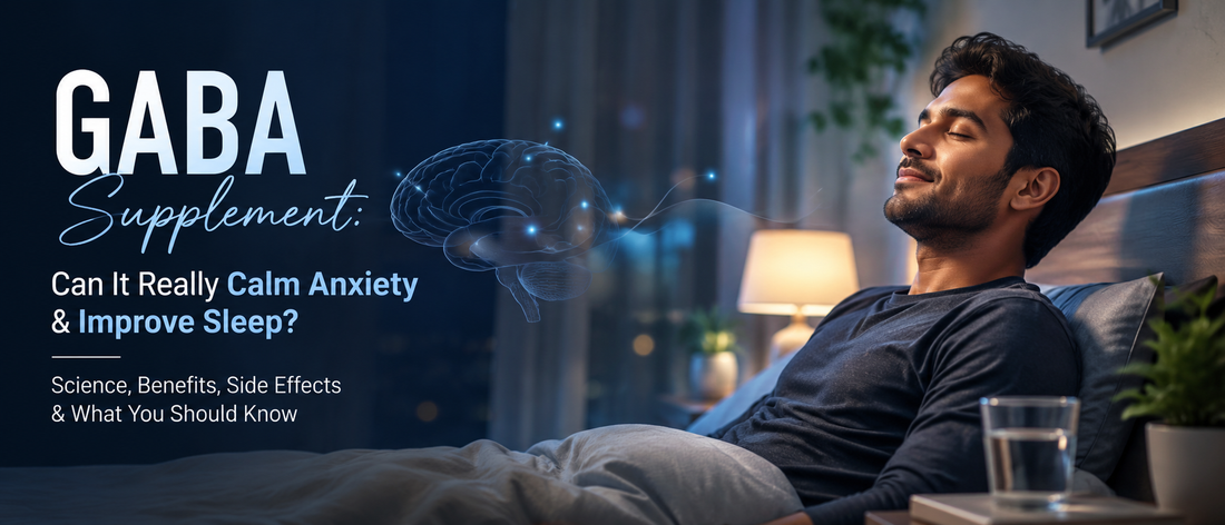 Young Indian professional experiencing calm relaxation before sleep after managing daily stress and anxiety naturally