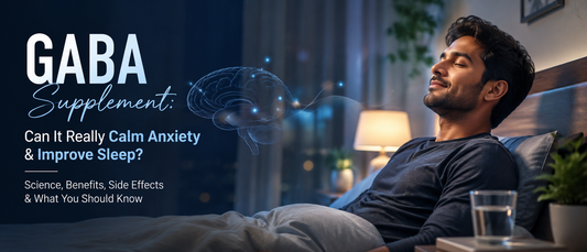 Young Indian professional experiencing calm relaxation before sleep after managing daily stress and anxiety naturally