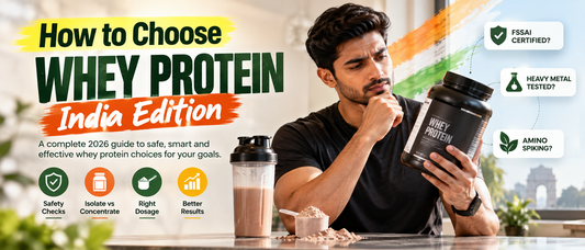 How to choose whey protein in India 2026 with safety, FSSAI, dosage and isolate vs concentrate guidance