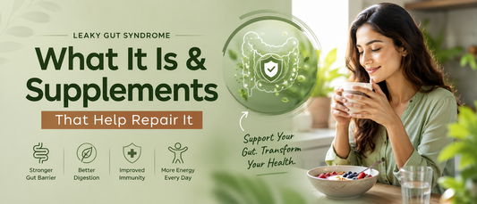 Indian woman enjoying a healthy breakfast representing intestinal permeability supplement and gut wellness.