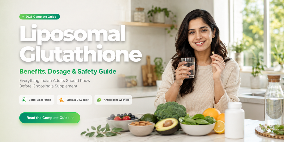 Liposomal glutathione supplement with healthy Indian professional for antioxidant support