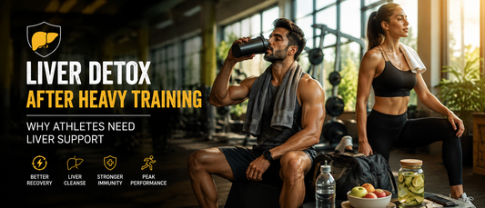 Athlete recovering after intense workout with focus on liver support and recovery health