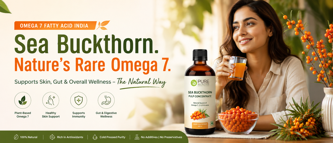 Omega 7 fatty acid India from Sea Buckthorn berries and pulp concentrate for daily wellness