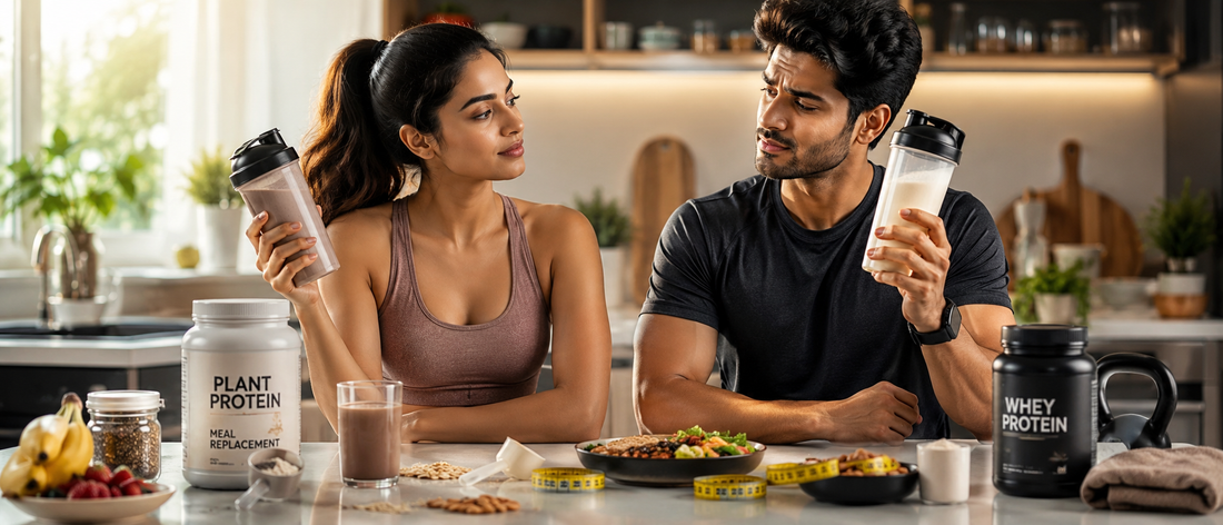 Plant-based protein meal replacement vs whey protein for fat loss comparison