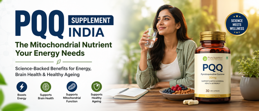 PQQ supplement India supporting healthy mitochondria and cellular energy in an Indian professional.
